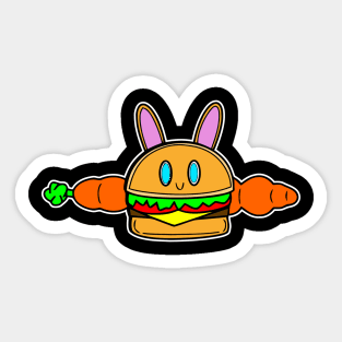 Cute Kawaii Bunny Rabbit Carrot Cheeseburger Sticker